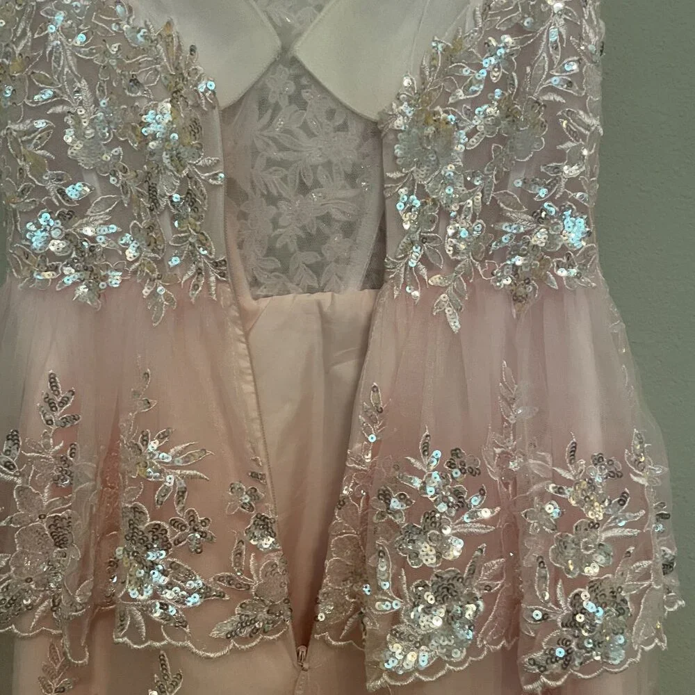 JJ'S HOUSE,  Size 0, short, LIGHT PINK, SEQUIN, HOMECOMING, PRINCESS DRESS - Picture 11 of 15